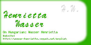 henrietta wasser business card